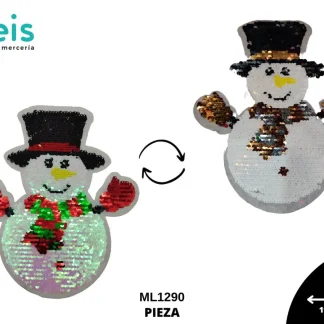 PARCHES LENTEJUELA REVERSIBLE MUÑECO DE NIEVE ML1290 19cmX21.1cm