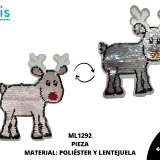 PARCHES LENTEJUELA REVERSIBLE LENTEJUELA RENO ML1292 17.5cmX21cm CAFÉ/PLATA