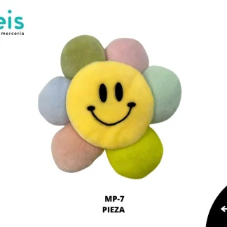 MINI PELUCHE FLOR SONRIENTE PETALOS MULTICOLOR MP-7
