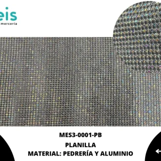 MESH 3 PIEDRA 3MM P20HC 1.20mtsX45cm PLATA/BOREAL