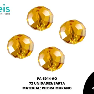 PIEDRA MURANO RONDELA BO REF: 8X10mm AMARILLO 72 u/sarta (pqt 20S)