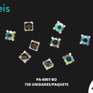 REMACHES METAL PIEDRA HILO RED ZIRCON PA-6007-BO 6mmX6mm 720 PZ/PQT BOREAL