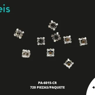 REMACHES METAL PIEDRA HILO RED ZIRCON PA-6015-CR 5mmX5mm 720 PZ/PQT CRISTAL