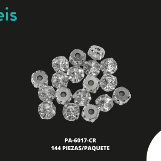 REMACHES METAL PIEDRA HILO RED ZIRCON PA-6017-CR 10mm 144 PZ/PQT CRISTAL