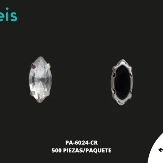 REMACHES METAL PIEDRA HILO RED ZIRCON PA-6024-CR 7mmX15mm 500 PZ/PQT CRISTAL
