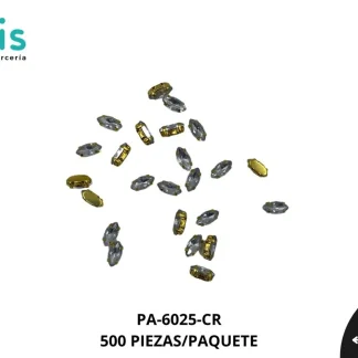 REMACHES METAL PIEDRA HILO RED ZIRCON PA-6025-CR 5mmX10mm 500 PZ/PQT CRISTAL