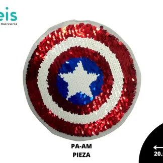 PARCHES LENTEJUELA REVERSIBLE ESCUDO CAPITAN AMERICA PA-AM 20cmX20cm