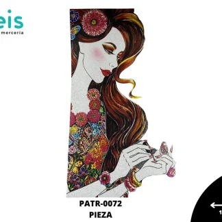 PARCHES DTF CHICA FLORES PATR-0072 17cmX30cm