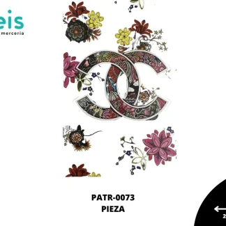 PARCHES DTF CHANNEL FLORES PATR-0073 20cmX30cm FIUSHA/NEGRO