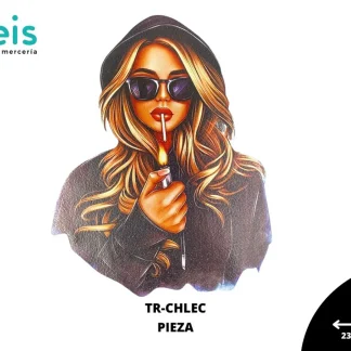 PARCHES DTF CHICA LENTES CIGARRO PATR-0078 23.5cmX30cm