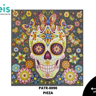 PARCHES DTF CALAVERA MARIPOSAS PATR-0090 27.5cmX28.5cm MULTICOLOR