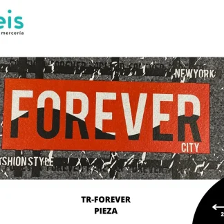 PARCHES DTF FOREVER A5 PATR-0123 21cmX11cm ROJO/NEGRO