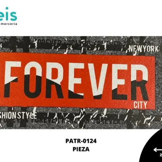 PARCHES DTF FOREVER A4 PATR-0124 29cmX15.5cm ROJO/NEGRO