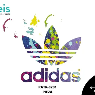 PARCHES DTF ADIDAS MORADO PINTURA PATR-0201 32cmX31cm MORADO