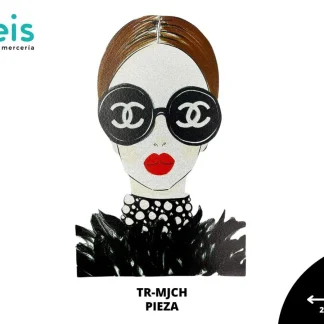 PARCHES DTF MUJER CHANEL LENTES PATR-0206 20cmX30cm NEGRO