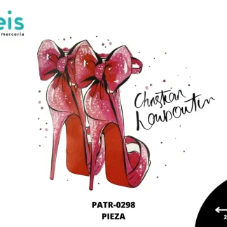 PARCHES DTF ZAPATILLA CRISTIAN LOUBOTINI PATR-0298 27cmX20.5cm ROJO