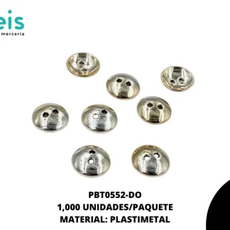 BOTON PLASTICO 2 HUECOS PBT0552-DO 22L (14mm) 1,000 PZ/PQT DORADO