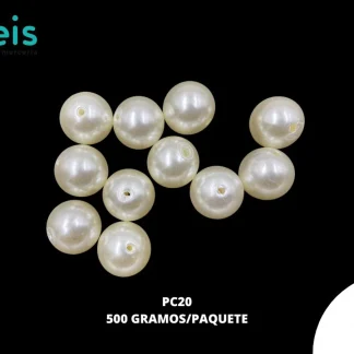 PERLAS COSTURA PC20 20mm 500 GRS/BOLSA HUESO