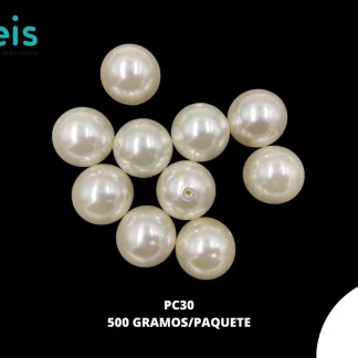 PERLAS COSTURA PC30 30mm 500 GRS/BOLSA HUESO