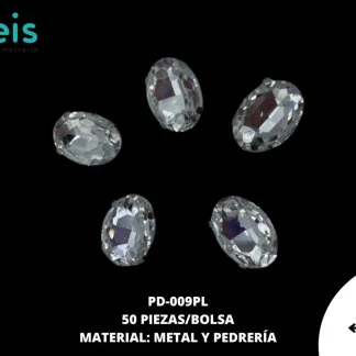 PIEDRA 13X18MM 50U/BOLSA PLATA