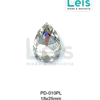 PIEDRA LAGRIMA 18X25MM 50U/BOLSA PLATA