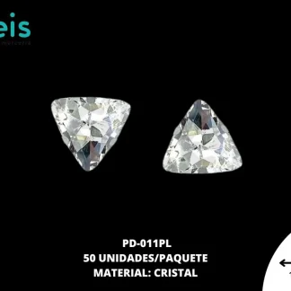 PIEDRA TRIANGULAR 18MM 50U/BOLSA PLATA
