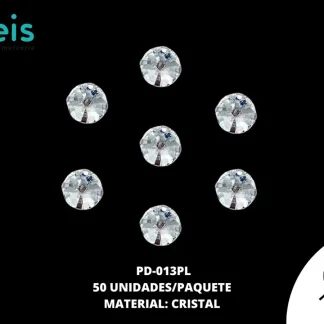 PIEDRA CIRCULAR 12MM 50U/BOLSA PLATA