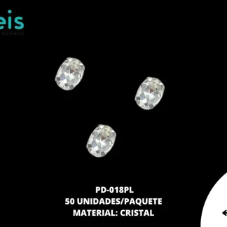 PIEDRA 6X8MM 50U/BOLSA PLATA