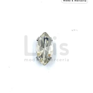 PIEDRA OVAL 5X10MM 50U/BOLSA PLATA