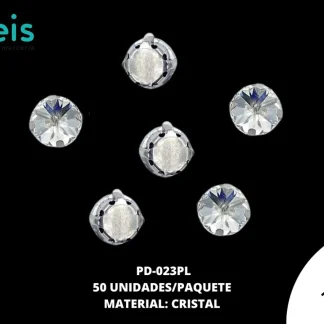 PIEDRA CIRCULAR 10MM 50U/BOLSA PLATA
