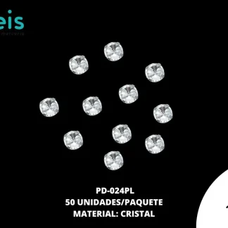 PIEDRA CIRCULAR 8MM 50U/BOLSA PLATA