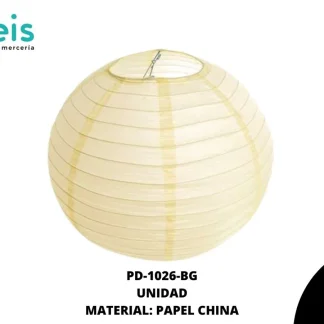 LAMPARA REDONDA PAPEL REF: 35cm BEIGE unidad