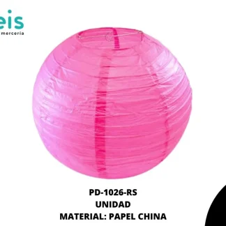 LAMPARA REDONDA PAPEL REF: 35cm ROSA unidad