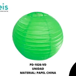 LAMPARA REDONDA PAPEL REF: 35cm VERDE unidadPIEZAS