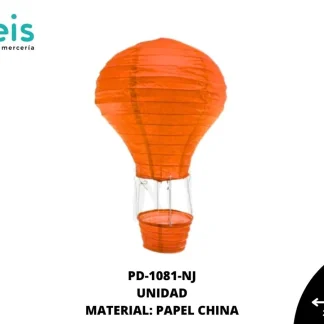 LAMPARA GLOBO PAPEL REF: 20cm NARANJA unidad