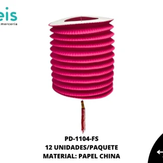 LAMPARA CILINDRO PAPEL REF: 16X24cm FUCSIA 12 u/pqt