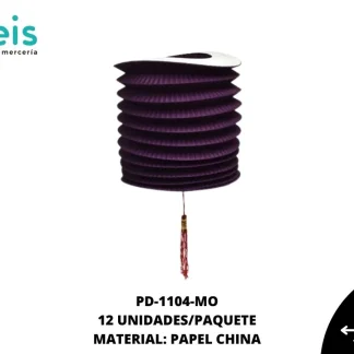 LAMPARA CILINDRO PAPEL REF: 16X24cm MORADO 12 u/pqt