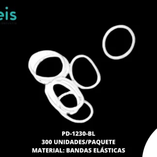 KIT BANDAS ELASTICAS-AGUJA-12TERMINALES BLANCO 300 u/pqt