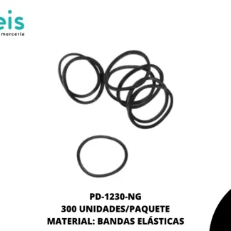 KIT BANDAS ELASTICAS-AGUJA-12TERMINALES NEGRO 300 u/pqt