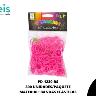 KIT BANDAS ELASTICAS-AGUJA-12TERMINALES ROSA 300 u/pqt