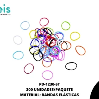 KIT BANDAS ELASTICAS-AGUJA-12TERMINALES SURTIDO 300 u/pqt