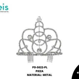 CORONA METALICA STRASS 10.7X15cm REF: #42 PLATA unidad