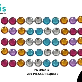 STICKER TARJETA PIEDRA RED REF: 8MM SURTIDO 12 BLISTER (120U)