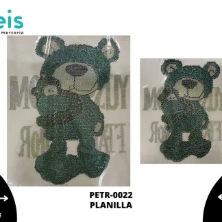 APLICACION PIEDRA TRANSFER OSO CON PELUCHE CHICO Y GRANDE REF: DLTS1385