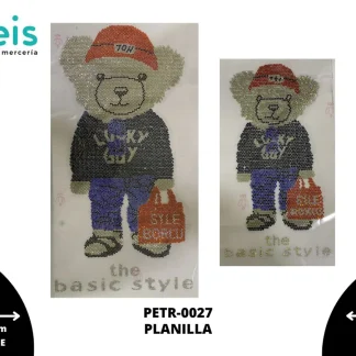 APLICACION PIEDRA TRANSFER OSO CON GORRO CHICO Y GRANDE REF: DLTS1390