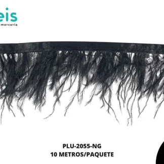 TIRA DE PLUMAS 10 METROS REF: 2055 NEGRO 9-11CM