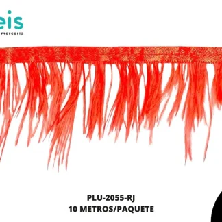 TIRA DE PLUMAS 10 METROS REF: 2055 ROJO 9-11CM