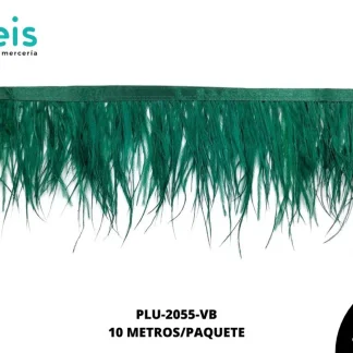 TIRA DE PLUMAS 10 METROS REF: 2055 VERDE BANDERA 9-11CM