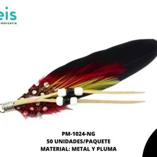 PLUMA HERRAJE C/CHAQUIRON NEGRO 50 u/pqt