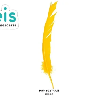 PLUMA PAVO ALA REF: 10""-12"" AMARILLO UNIDAD